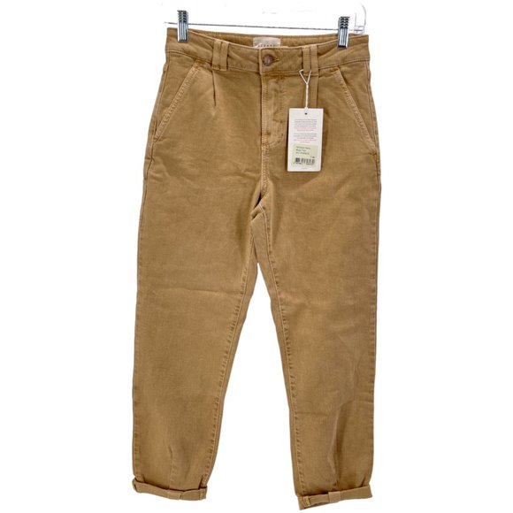 Sezane Pantalon Manu Jeans Cuffed Pants Beige Tan Womens Size 36 NWT - Picture 1 of 13